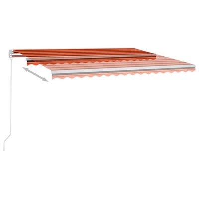 vidaXL Luifel handmatig uittrekbaar 450x350 cm oranje en bruin