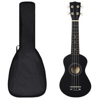 vidaXL Ukuleleset met tas voor kinderen sopraan 21'' zwart