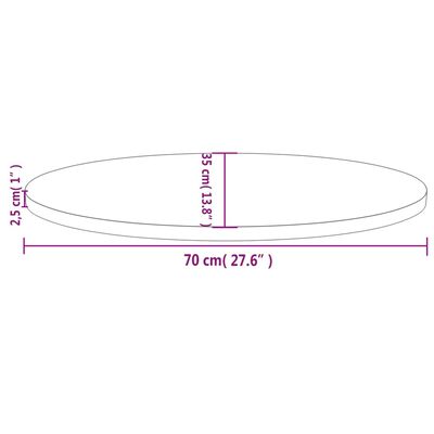 vidaXL Tafelblad ovaal 70x35x2,5 cm massief grenenhout