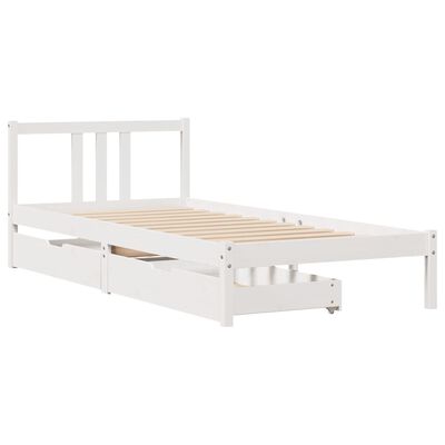 vidaXL Bedframe zonder matras massief grenenhout wit 90x200 cm