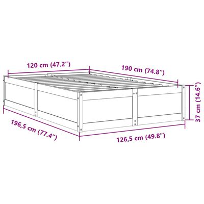 vidaXL Bedframe zonder matras massief grenenhout 120x190 cm