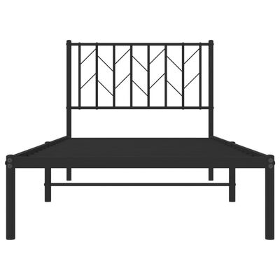 vidaXL Bedframe met hoofdbord metaal zwart 90x200 cm