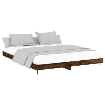 vidaXL Bedframe zonder matras hout gerookt eikenkleurig 150x200 cm