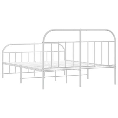 vidaXL Bedframe met hoofd- en voeteneinde metaal wit 183x213 cm