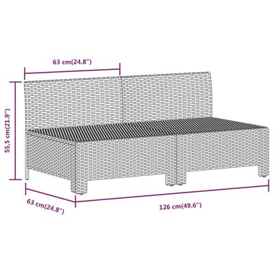 vidaXL 7-delige Loungeset met kussens poly rattan grijs