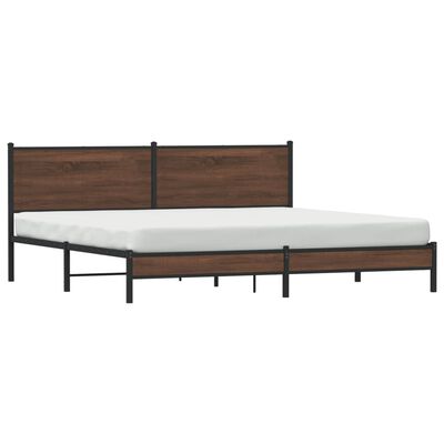 vidaXL Bedframe zonder matras metaal bruin eikenkleurig 200x200 cm