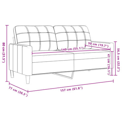 vidaXL 2-delige Loungeset met sierkussens stof taupe