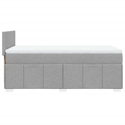 vidaXL Boxspring met matras stof lichtgrijs 100x200 cm