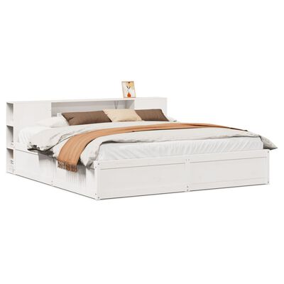 vidaXL Bedframe zonder matras massief grenenhout wit 180x200 cm