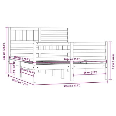 vidaXL Bedframe massief hout 140x190 cm