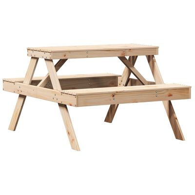 vidaXL Picknicktafel 105x134x75 cm massief grenenhout