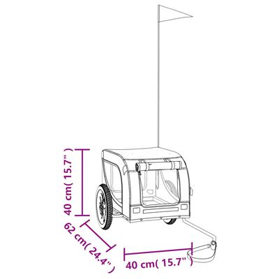 vidaXL Hondenfietstrailer oxford stof en ijzer groen en zwart