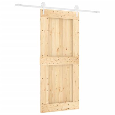 vidaXL Schuifdeur met beslag 90x210 cm massief grenenhout