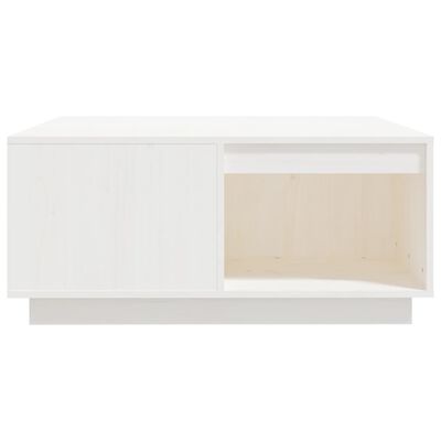 vidaXL Salontafel 80x81x36,5 cm massief grenenhout wit