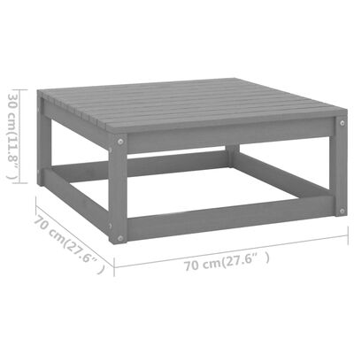 vidaXL 12-delige Loungeset met kussens massief grenenhout grijs