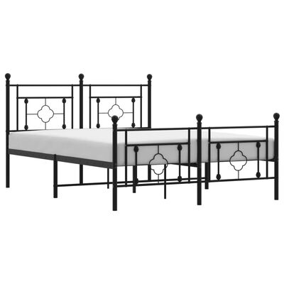 vidaXL Bedframe met hoofd- en voeteneinde metaal zwart 140x200 cm