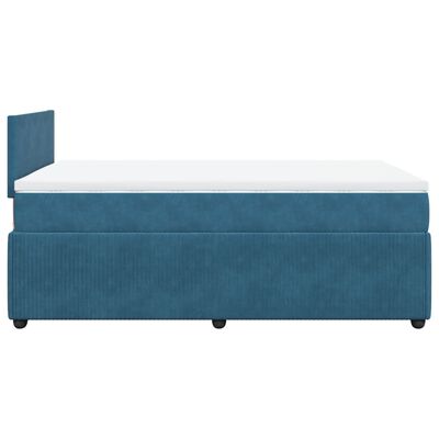 vidaXL Boxspring met matras fluweel blauw 120x190 cm