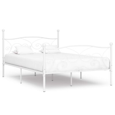 vidaXL Bedframe met lattenbodem metaal wit 140x200 cm