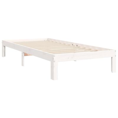 vidaXL Bedframe zonder matras massief grenenhout wit 90x200 cm