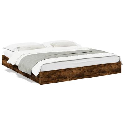 vidaXL Bedframe met lades bewerkt hout gerookt eikenkleurig 200x200 cm