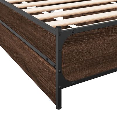 vidaXL Bedframe met lades bewerkt hout bruin eikenkleur 75x190 cm