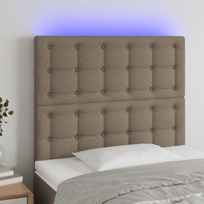 vidaXL Hoofdbord LED 90x5x118/128 cm stof taupe