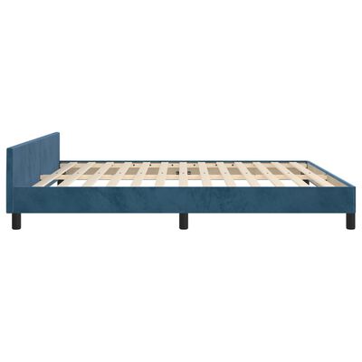 vidaXL Bedframe zonder matras 160x200 cm fluweel donkerblauw