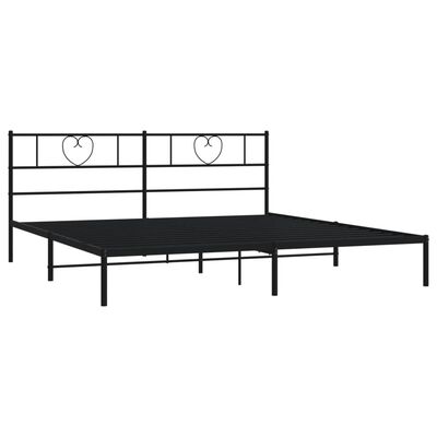 vidaXL Bedframe met hoofdbord metaal zwart 183x213 cm