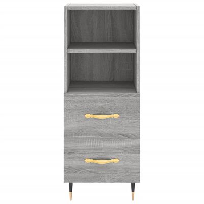 vidaXL Dressoir 34,5x34x90 cm bewerkt hout grijs sonoma eikenkleurig