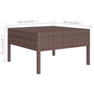 vidaXL 6-delige Loungeset met kussens poly rattan bruin