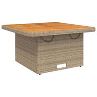 vidaXL Tuintafel 80x80x71 cm poly rattan en acaciahout beige