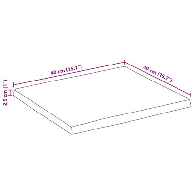 vidaXL Tafelblad met natuurlijke rand 40x40x2,5 cm massief mangohout