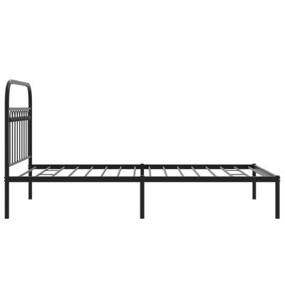 vidaXL Bedframe met hoofdbord metaal zwart 100x200 cm