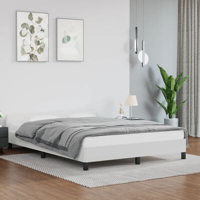 vidaXL Bedframe met hoofdbord kunstleer wit 140x190 cm