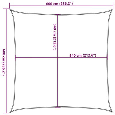 vidaXL Zonnezeil 160 g/m² vierkant 6x6 m HDPE zandkleurig