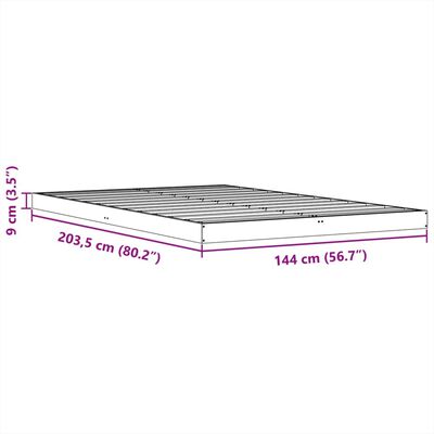 vidaXL Bedframe massief grenenhout wasbruin 140x200 cm