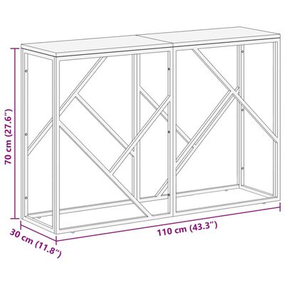 vidaXL Wandtafel roestvrij staal en massief bielshout zilverkleurig