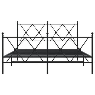 vidaXL Bedframe met hoofd- en voeteneinde metaal zwart 140x200 cm