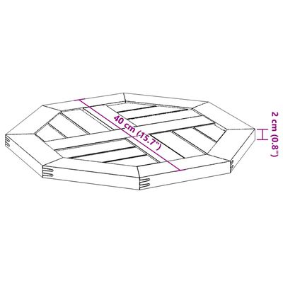 vidaXL Tafelblad achthoekig 40x40x2 cm massief acaciahout