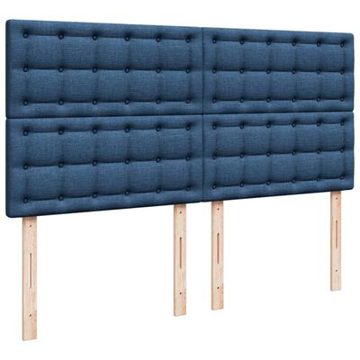 vidaXL Boxspring met matras stof blauw 180x200 cm