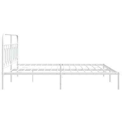 vidaXL Bedframe met hoofdbord metaal wit 183x213 cm