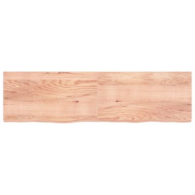 vidaXL Wastafelblad 220x60x(2-6) cm behandeld massief hout lichtbruin