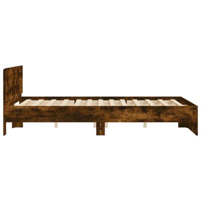 vidaXL Bedframe met hoofdeinde gerookt eikenkleurig 140x200 cm