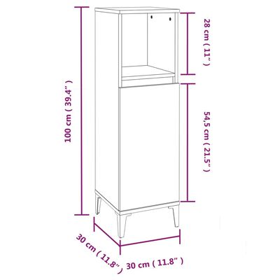 vidaXL Badkamerkast 30x30x100 cm bewerkt hout wit