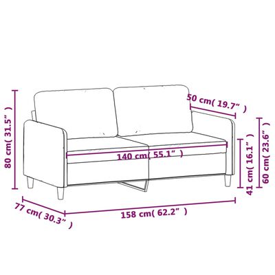 vidaXL Tweezitsbank 140 cm fluweel donkergroen