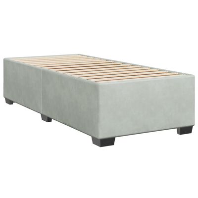 vidaXL Boxspring met matras fluweel lichtgrijs 80x200 cm