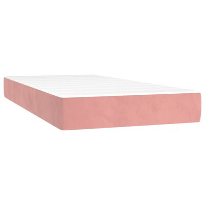 vidaXL Boxspring met matras fluweel roze 90x190 cm