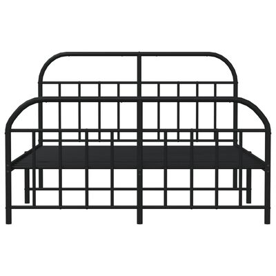 vidaXL Bedframe met hoofd- en voeteneinde metaal zwart 140x200 cm