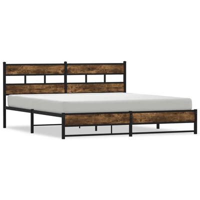 vidaXL Bedframe zonder matras metaal gerookt eikenkleurig 180x200 cm