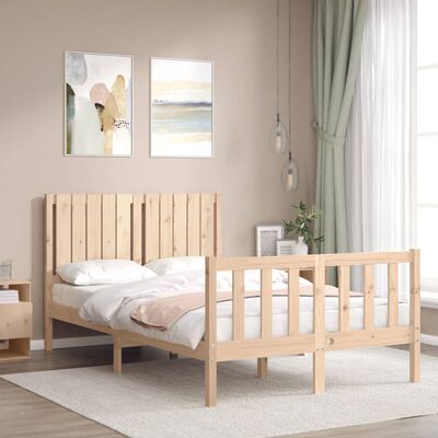 vidaXL Bedframe met hoofdbord massief hout